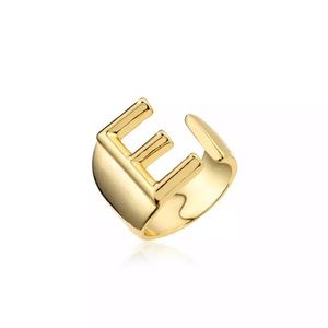 Gold Initial Ring “E”